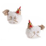 Cumpara ieftin Set 2 figurine Gaini albe 9x6x8 cm