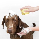 Cumpara ieftin Perie de silicon cu dozator de sampon pentru spalat animale de companie