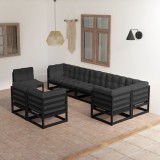 VidaXL Set mobilier grădină cu perne, 9 piese, lemn masiv pin 3076728