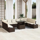 Cumpara ieftin Set de canapele pentru grădină 11 pcs Maro Rattan poli