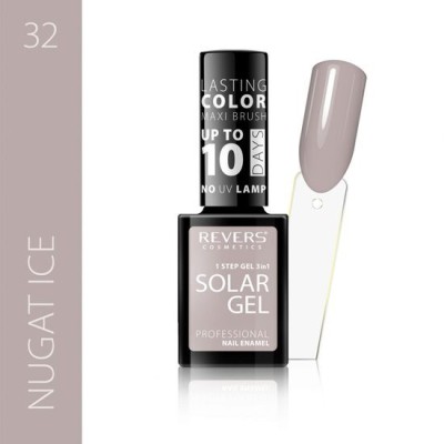 Lac de unghii Solar Gel, Revers, 12 ml, nude, nr 32, nugat ice foto