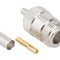 Conector N mufă mamă 50&Omega; crimpat pe cablu PTFE aurit