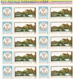 ROMANIA 1968 LP 685 ZIUA MARCII POSTALE ROMANESTI BLOC DE 10 TIMBRE MNH, Nestampilat