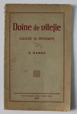 DOINE DE VITEJIE de Z. SANDU , 1923 foto