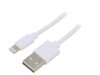 Cablu USB 2.0 Akyga Lightning 1.8m Alb, Nichelat