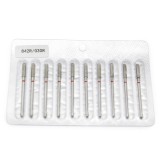 Set de 5 unități: Capăt de freză de diamant pentru cuticule, cilindru, br&acirc;u roșu, 842R/030R