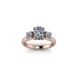 Inel de dama din aur roze 14K, piatra zirconiu - 61