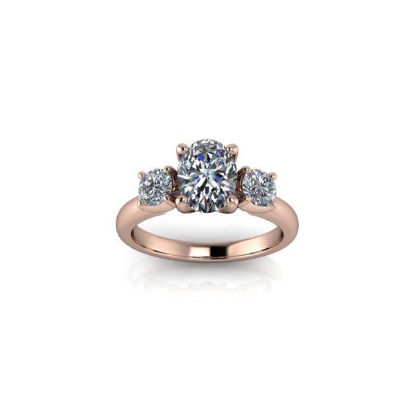 Inel de dama din aur roze 14K, piatra zirconiu - 59
