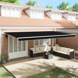VidaXL Marciză Retractabilă Automată Neagră 600x350 cm