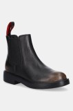 Camper ghete chelsea de piele Dean culoarea negru, cu toc plat, K400761-009