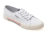 Pantofi sport PEPE JEANS albi, LS31287, din material textil