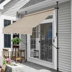 Copertina retractabila Wave 250 x 120 x 220 - 309 cm bej [pro.tec] HausGarden Leisure foto