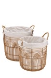 Cumpara ieftin Set 2 cosuri depozitare pvc natur textil alb 34,5 x 35,5, 39,5 x 40 cm