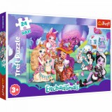 Puzzle carton 24 piese maxiCheerful Enchantimals,+3 ani, Trefl