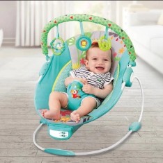 Leagan electric pentru bebe, vibratii si melodii, bara activitati foto