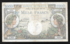 Franta 1000 francs 1940 foto