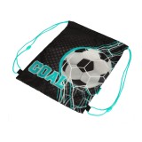 Sac Sport pentru copii Colectia St Right model Goal, negru - turcoaz, 43x34cm