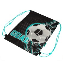 Sac Sport pentru copii Colectia St Right model Goal, negru - turcoaz, 43x34cm