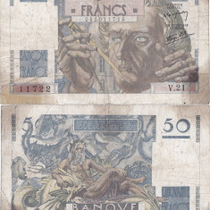 1946 (16 V), 50 francs (P-127a.1) - Franța