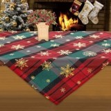 Fata de Masa Decorativa Craciun Fulgi Aurie 80x80cm, CMCLASS