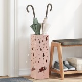 vidaXL Suport umbrele Roz Metal Mediu Inserții Decorative