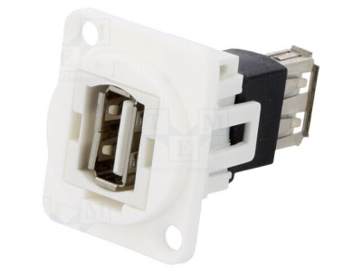 Adaptor USB A, dublu soclu, USB 2.0, plastic foto