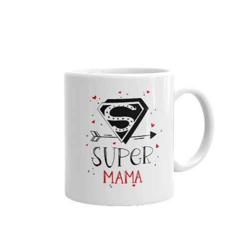Cana alba personalizata Super Mama, INOVATIX&reg;. 330ml