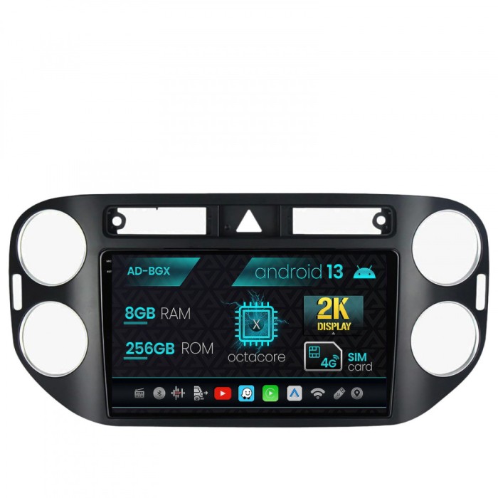 Navigatie Volkswagen Tiguan (2008-2010), Android 13, X-Octacore 8GB RAM + 256GB ROM, 9.5 Inch - AD-BGX9008+AD-BGRKIT035-0810