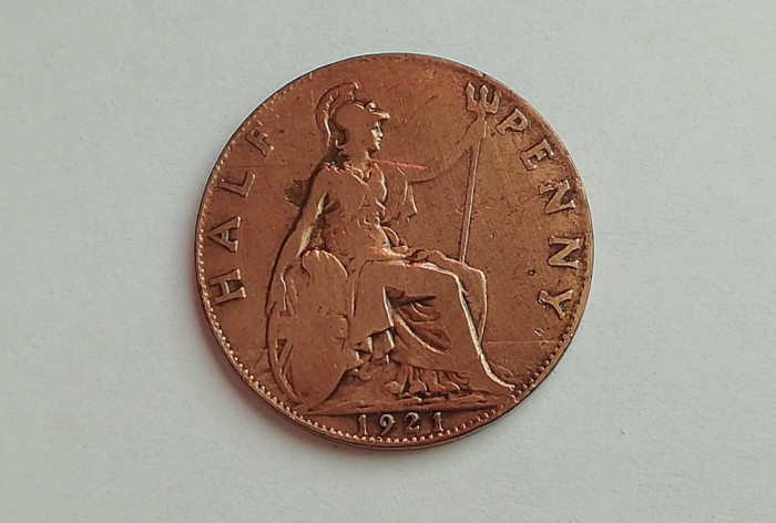 M3 C50 - Moneda foarte veche - Anglia - Half penny - 1921