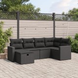 Cumpara ieftin Gossi set mobilier de gradina cu perne, 6 piese, negru, poliratan