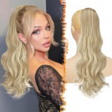 Păr sintetic ondulat &icirc;n stil coadă de cal cu șnur, extensie &ndash; blond cenușiu deschis