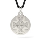 Pandantiv Argint 925 Ortodox Atcom, Diametru 18mm, Fara Pietre, Snur - Cadou Femei (Valentine&#039;s Day, Craciun, Martisor)