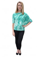 Bluza eleganta Mae cu design fashion,nuanat de turcoaz foto