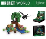 Set Cuburi Magnetice tip Minecraft - Aventura in Padure