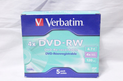 Lot 5 bucati DVD-RW 4.7 GB 4X Verbatim in carcase sigilate foto