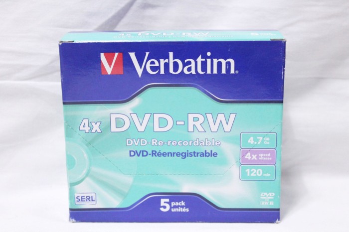 Lot 5 bucati DVD-RW 4.7 GB 4X Verbatim in carcase sigilate