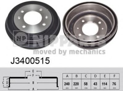 Tambur frana HYUNDAI MATRIX (FC) (2001 - 2010) NIPPARTS J3400515