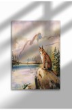DN-21|Imprimeu pe p&acirc;nză de vis &ndash; Artă fantezistă cu natură și animale, ilustrație de peisaj &icirc;n culori pastelate delicate, decor de perete | A4 (21 x 2