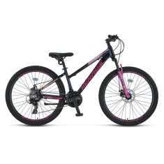 Bicicleta MTB Umit Mirage Lady 2D, 21 viteze, culoare negru/roz, roata 26&quot;, cadr... Cod:52664360001