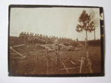 Fotografie 118 x 90 mm cu militari germani pe un teren de exercitii militare WWI