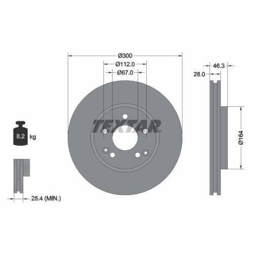 Set disc frana Chrysler Crossfire Roadster 05.04-12.08, Crossfire 07.03-12.08; Mercedes Clasa C (W203) 05.00-12.07, Clasa C Coupe (Cl203) 03.01-06.11