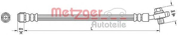 Conducta / cablu frana VW TOUAREG (7LA, 7L6, 7L7) (2002 - 2010) METZGER 4110381