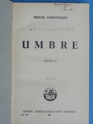 Umbre - Mihail Sadoveanu foto