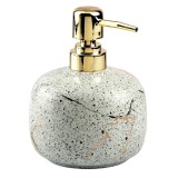 Dispenser ceramic elegant Pufo White Stone pentru sapun lichid, 15 cm, alb