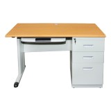 Birou metalic cu 3 sertare si blat din PAL 120x60x75 cm Breckner