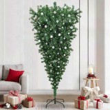 VidaXL Brad de Crăciun artificial, pre-luminat, cu globuri, răsturnat 3396887