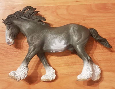 Figurina de colectie: cal Clydesdale Stallion Blue Roan 20 x 14 cm foto