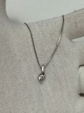 LANT + PANDANTIV AUR alb 14K + 1 Diamant = 0.25CT - De firma KoriFidis - 4.3g !