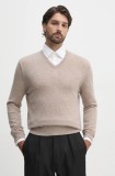 United Colors of Benetton pulover de lana barbati, culoarea bej, light