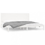 Cumpara ieftin Cadru de pat, alb, 200x200 cm, lemn masiv